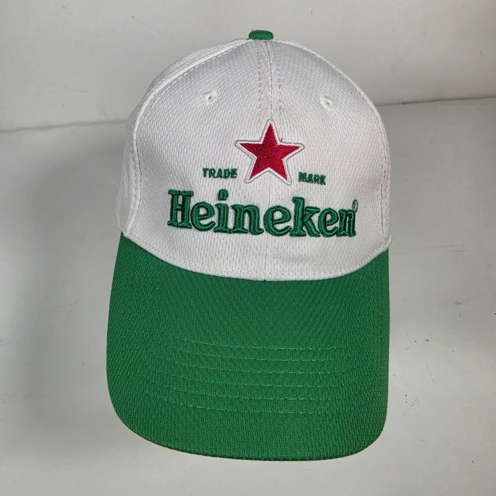 Heineken Beer Promotional Baseball Cap White Green Embroidered Logo Hat